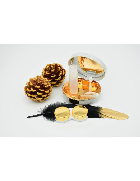 Estuche de Lentes de Contacto Dorado Todo en Uno FEILIBAY