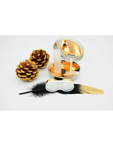 Estuche de Lentes de Contacto Dorado Todo en Uno FEILIBAY