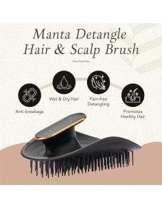 Cepillo Desenredante Manta Original Negro - Anti-Ruptura 12.5cm 2