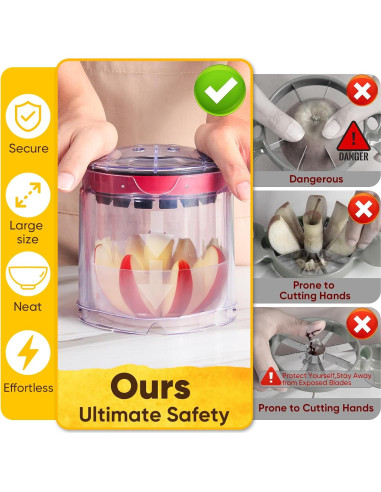 Cortador de Manzanas Newness 8 Rebanadas Acero Inoxidable 13 cm