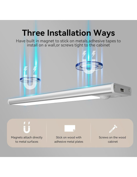 Luces LED Bajo Gabinete Xinp 20cm Recargables Sensor Movimiento