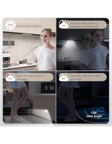Luces LED Bajo Gabinete Xinp 20cm Recargables Sensor Movimiento