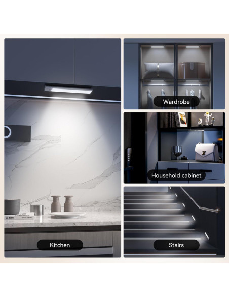 Luces LED Bajo Gabinete Xinp 20cm Recargables Sensor Movimiento