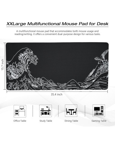 Alfombrilla de Ratón Grande GMKWTL Kanagawa 90x40 cm