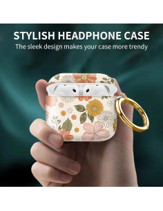 Funda AEKVPL para AirPods 4ta Gen 2024, Antigolpes Floral 2