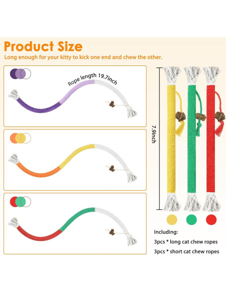 Juguetes para Gatos Tocirelo - Paquete de 6 Cuerdas Masticar Juguetes para Gatos Tocirelo - Paquete de 6 Cuerdas Masticar