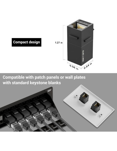 Acoplador Keystone RJ45 Cat6 Iwillink Hembra a Hembra 5-Pack