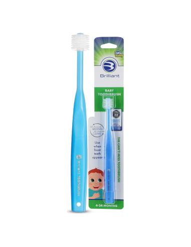 Cepillo de Dientes para Bebés Baby Buddy Azul 0-2 Años Cerdas Suaves