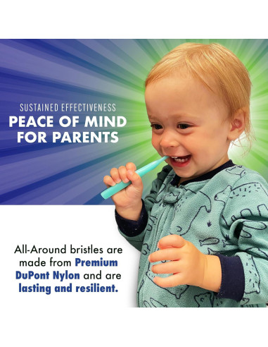 Cepillo de Dientes para Bebés Baby Buddy Azul 0-2 Años Cerdas Suaves