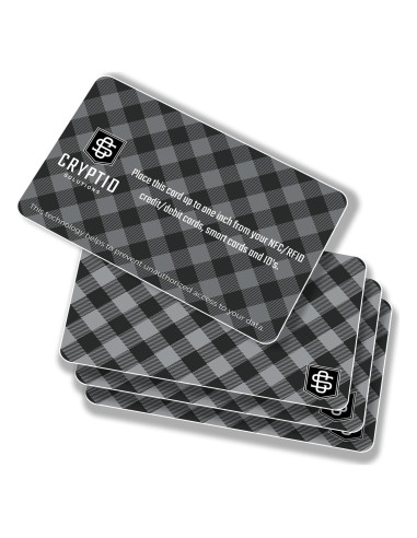 Tarjetas Bloqueadoras RFID Cryptid CS001 - 4 Unidades Cuadros Negros