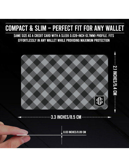 Tarjetas Bloqueadoras RFID Cryptid CS001 - 4 Unidades Cuadros Negros