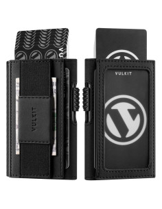 Billetera Minimalista VULKIT Negra con Bloqueo RFID y Expulsor