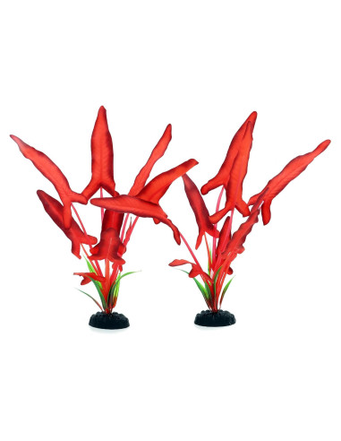 Paquete de 2 Plantas de Acuario de Seda DVHEY 30.48 cm Rojo