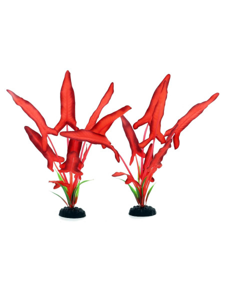 Paquete de 2 Plantas de Acuario de Seda DVHEY 30.48 cm Rojo