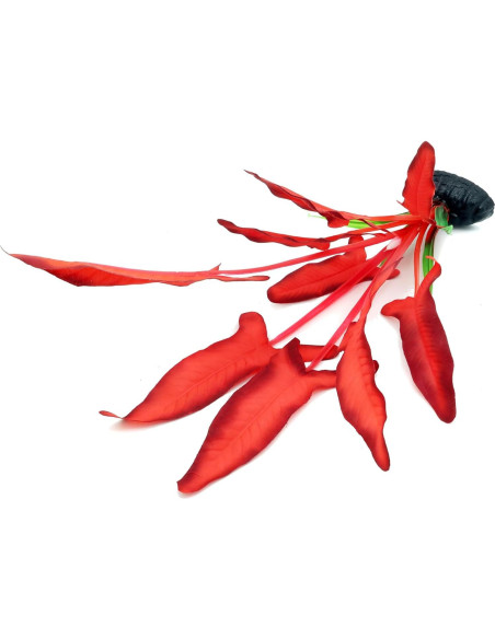 Paquete de 2 Plantas de Acuario de Seda DVHEY 30.48 cm Rojo