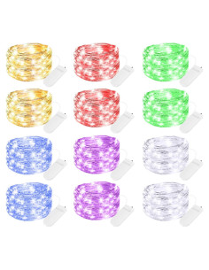 Luces de Hadas LED Brightown 12 Paquete 2.13m 20 LEDs Multicolor