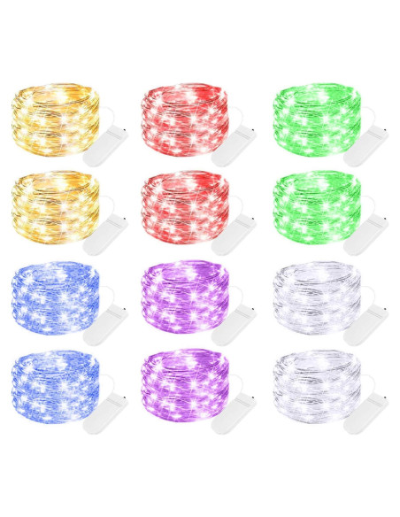 Luces de Hadas LED Brightown 12 Paquete 2.13m 20 LEDs Multicolor