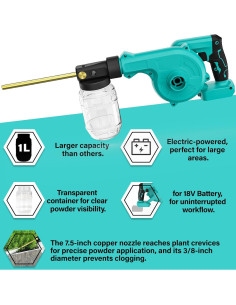 Pulverizador Eléctrico Dinftin 1L Compatible Batería Makita 18V 2
