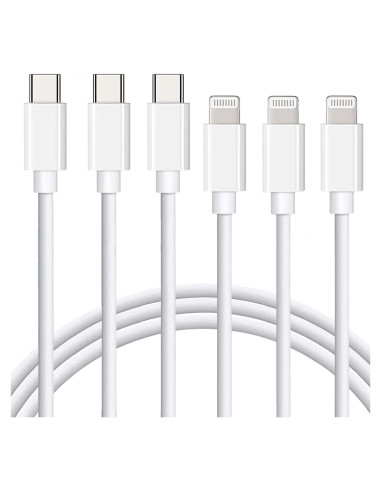 Cable de Carga Rápida Mitesbony USB C a Lightning 3Pack 0.9M