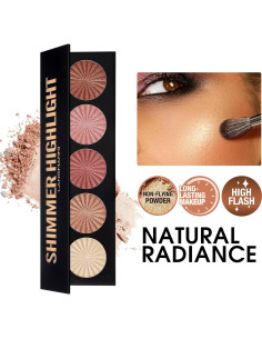 Paleta de Polvo Iluminador LANGMANNI 5 Colores 100g 2