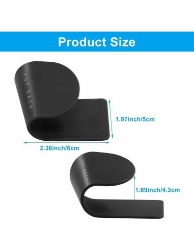 Organizador de Tapa de Olla Ajustable Kemcatui - 6 Pares Negro