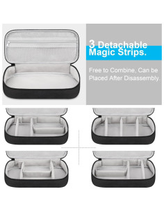 Bolsa Organizadora Electrónica Lacdo Negra - Doble Capa, 25.1x12.7cm 2