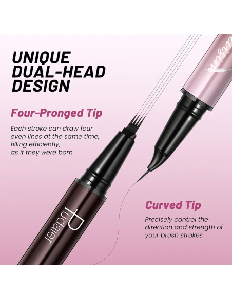 Lápiz de Cejas y Delineador 2 en 1 Pudaier Marrón Frío Lápiz de Cejas y Delineador 2 en 1 Pudaier Marrón Frío