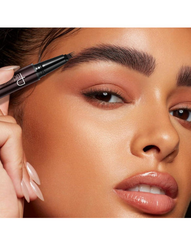 Lápiz de Cejas y Delineador 2 en 1 Pudaier Marrón Frío