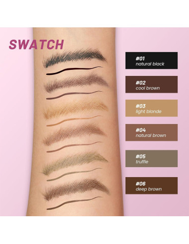 Lápiz de Cejas y Delineador 2 en 1 Pudaier Marrón Frío