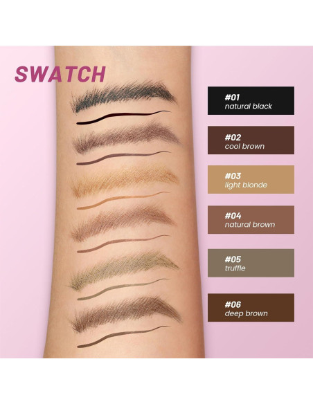 Lápiz de Cejas y Delineador 2 en 1 Pudaier Marrón Frío Lápiz de Cejas y Delineador 2 en 1 Pudaier Marrón Frío