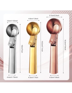 Set de 3 Cucharas de Helado Skylety Acero Inoxidable 2