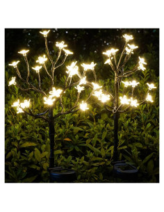 Luces de Jardín Solares IUEECEN 2 Paquete 40 LED Impermeables