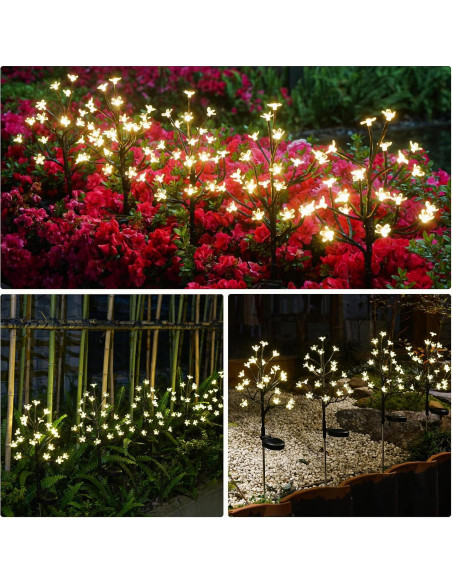 Luces de Jardín Solares IUEECEN 2 Paquete 40 LED Impermeables