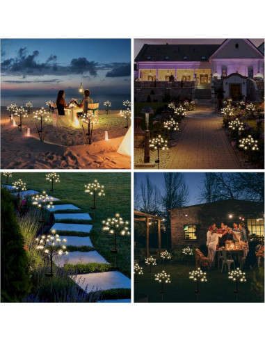 Luces de Jardín Solares IUEECEN 2 Paquete 40 LED Impermeables