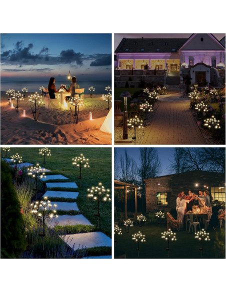 Luces de Jardín Solares IUEECEN 2 Paquete 40 LED Impermeables