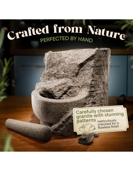 Juego de Mortero y Mano ChefSofi - Granito Negro 1.5 Tazas