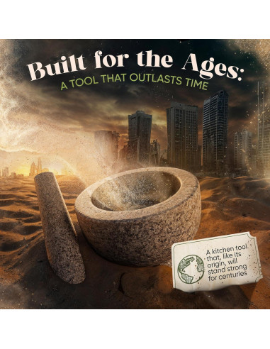 Juego de Mortero y Mano ChefSofi - Granito Negro 1.5 Tazas