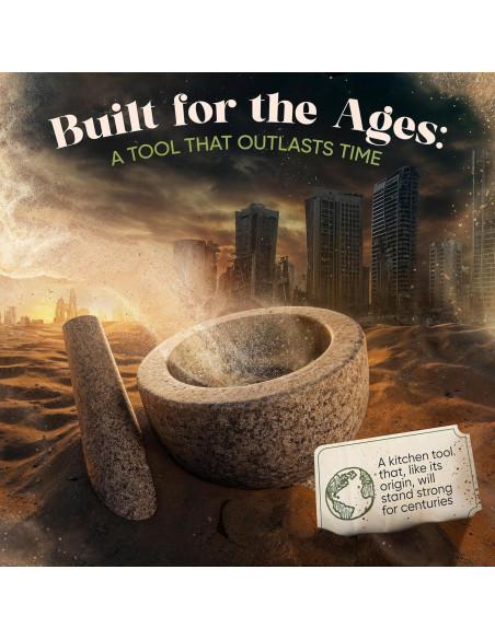 Juego de Mortero y Mano ChefSofi - Granito Negro 1.5 Tazas