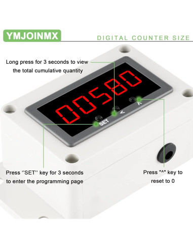 Contador LED Digital YMJOINMX hasta 99999 con Alarma y Sensor Infrarrojo