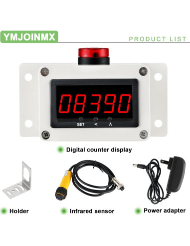 Contador LED Digital YMJOINMX hasta 99999 con Alarma y Sensor Infrarrojo