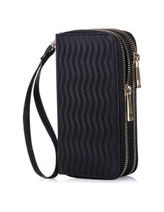 Cartera Doble Cierre HAWEE para Mujer con Soporte Teléfono 17.5x8.9cm