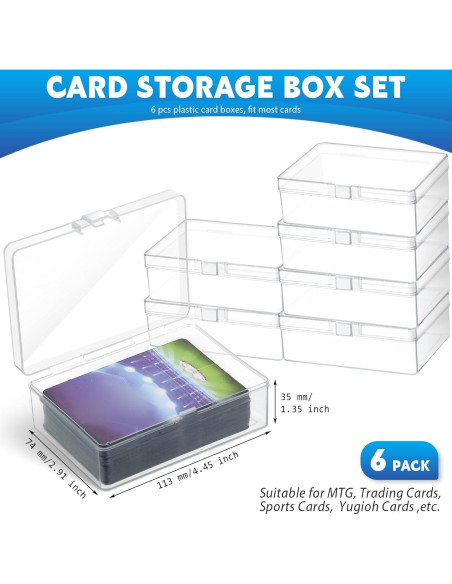 Cajas de Almacenamiento de Cartas Vicenpal - 6 Pcs Transparentes