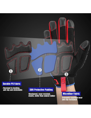 Guantes de Trabajo WORKPRO, Protección de Cuero Sintético, Talla Grande