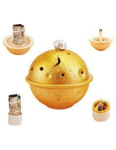 Soporte de Incienso Cerámica Mutochy 4 en 1 Dorado