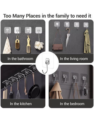 Ganchos Adhesivos Transparentes LGDNNYYY, 18 Piezas, 20kg