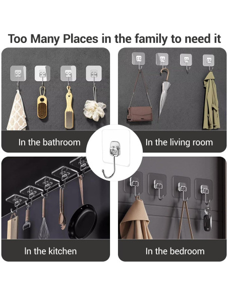 Ganchos Adhesivos Transparentes LGDNNYYY, 18 Piezas, 20kg