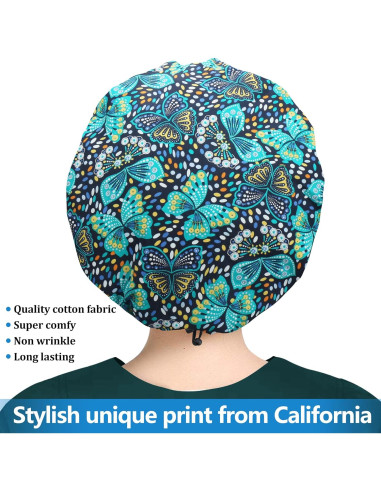 Gorra Bouffant ABAMERICA Ajustable con Botón y Banda Sudor