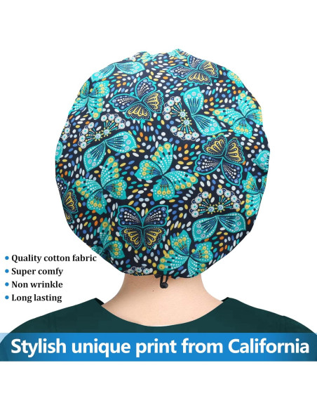 Gorra Bouffant ABAMERICA Ajustable con Botón y Banda Sudor