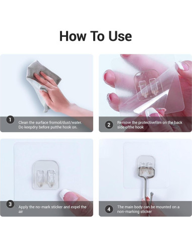 Ganchos Adhesivos Transparentes LGDNNYYY, 18 Piezas, 20kg