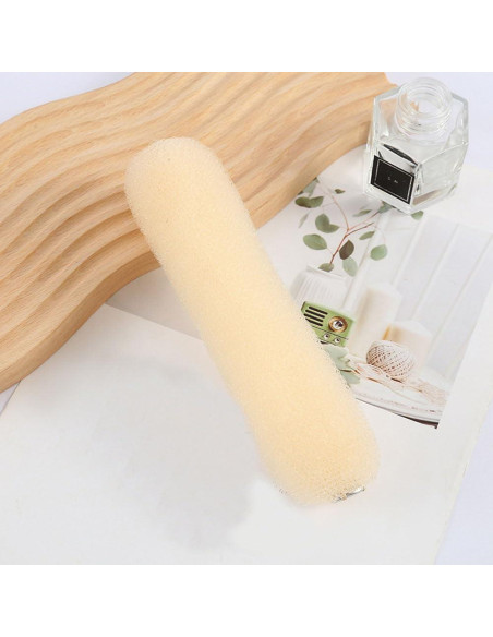 2 Donas de Pelo Beige SYBL 20cm Suave para Recogidos